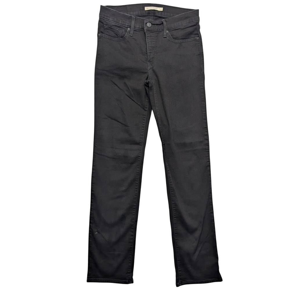 Levi's 314 Shaping Straight Jeans Womens 27 Black Mid Rise Stretch 19631-0295